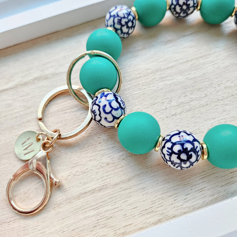 Chinoiserie & Green Keyfob Bangle