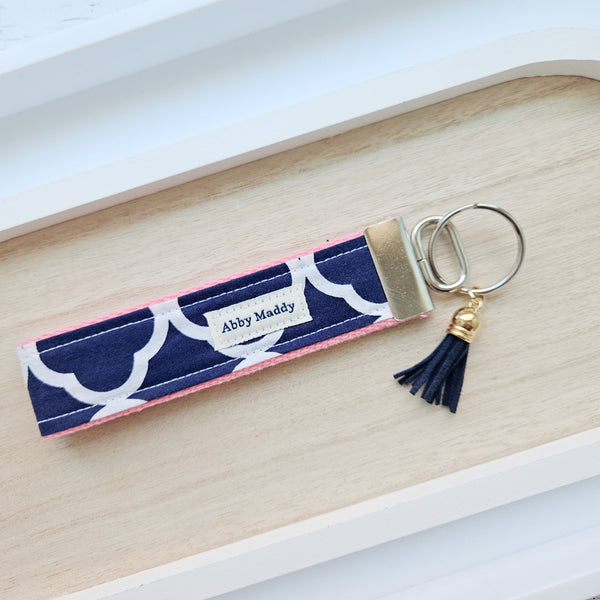 Navy Fretwork Keyfob