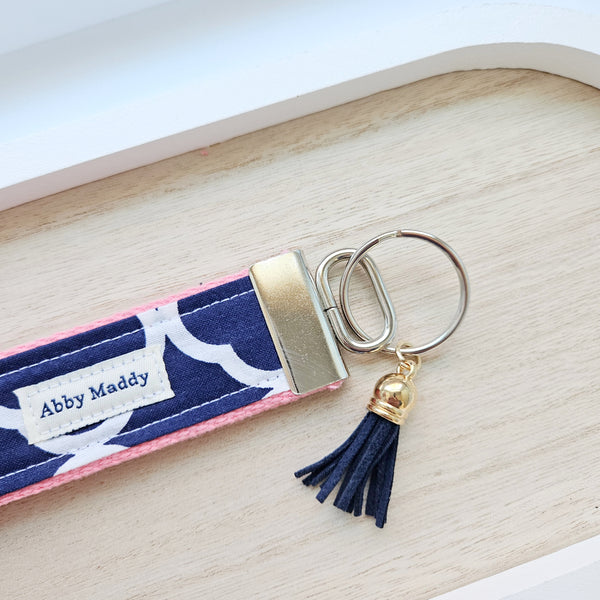 Navy Fretwork Keyfob